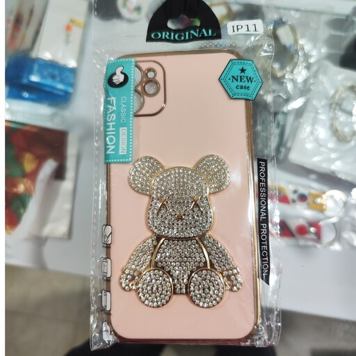 قاب My Case Power Bear نگین دار محافظ لنزدار آیفون 11