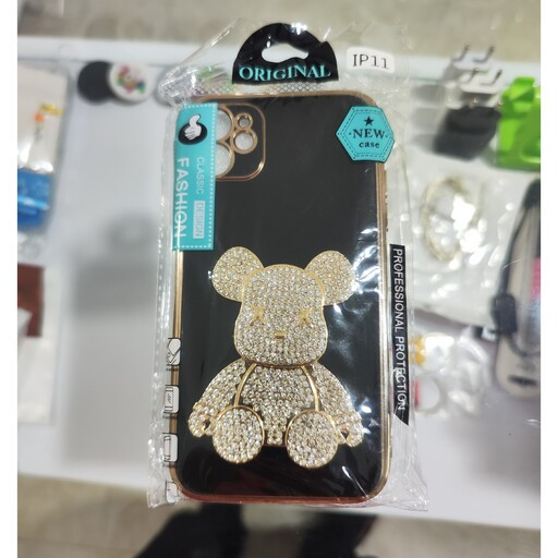 قاب My Case Power Bear نگین دار محافظ لنزدار آیفون 11