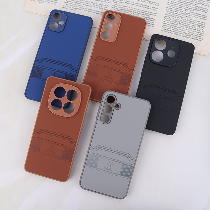 قاب چرمی Raian طرح دوخت محافظ لنزدار برای REDMI A5
