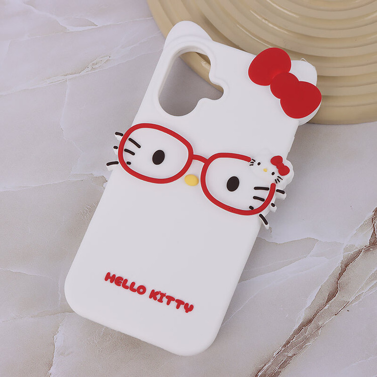 قاب سیلیکونی طرح Hello Kitty عینک دار برای آیفون 13