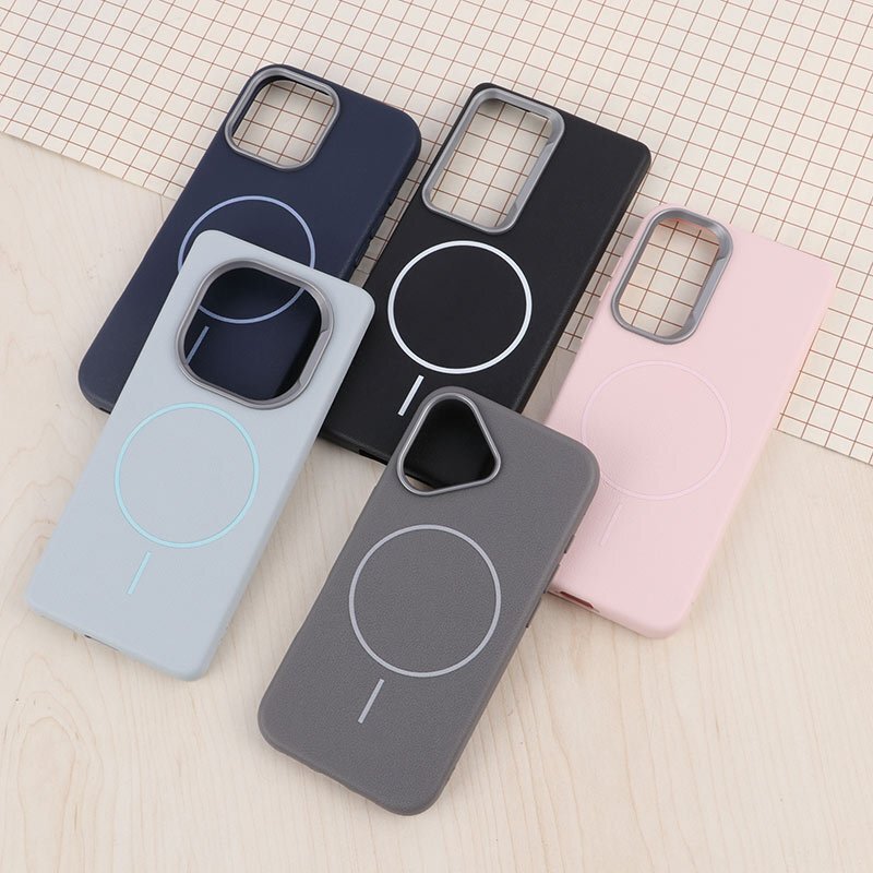 قاب چرمی ژله ای Leather طرح مگ سیف کلاسیک برای NOTE 14 PRO 5G