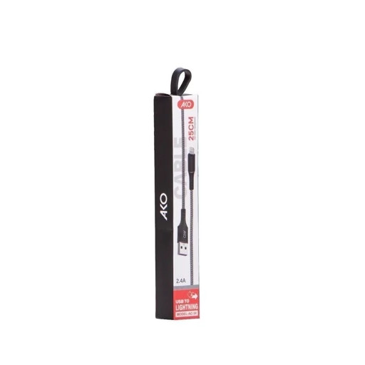 کابل تبدیل USB به لایتنینگ آکو مدل AC-34 طول 25 سانتی متر