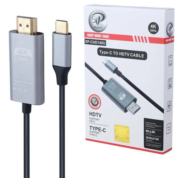کابل تبدیل Type-C به HDMI ایکس پی پروداکت XP-CHD140U طول 2 متر