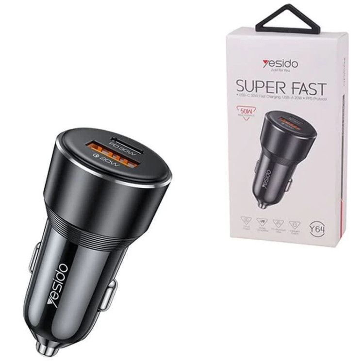 شارژر فندکی 30 وات یسیدو Y64 موجودی بگیرید