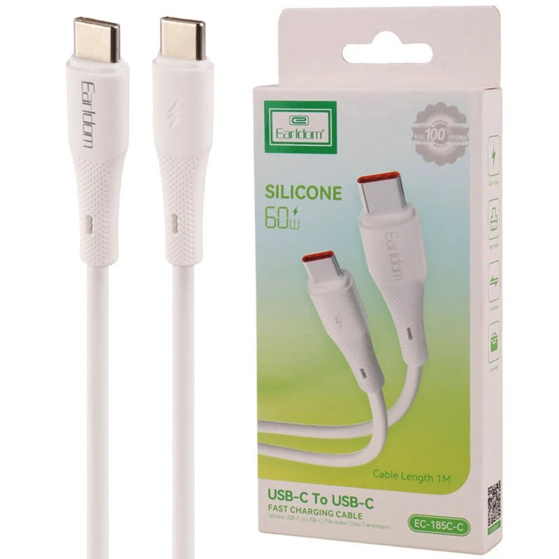 کابل دو سر تایپ سی فست شارژ 60 وات ارلدام EC-185C-C طول 1 متر