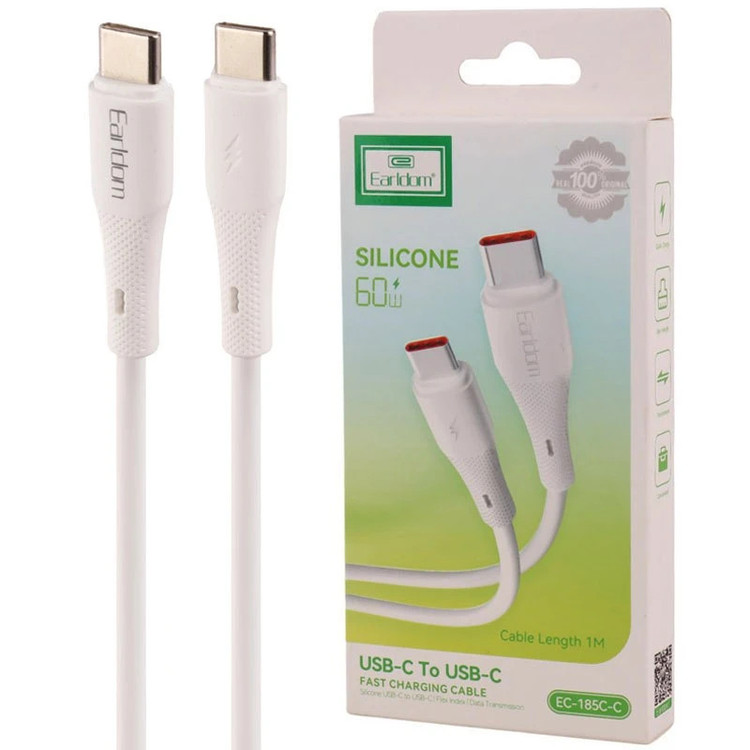 کابل دو سر تایپ سی فست شارژ 60 وات ارلدام EC-185C-C طول 1 متر