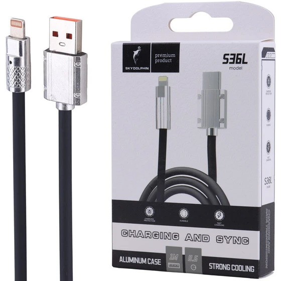 کابل لایتنینگ فست شارژ 2.4 آمپر اسکای دلفین S36L طول 1 متر